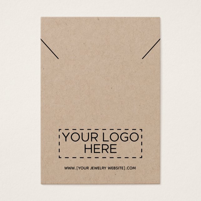Kraft Necklace Add Your Logo Jewelry Display Card (Front)