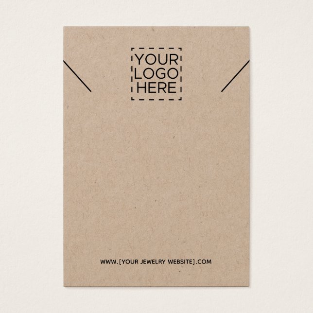 Kraft Necklace Add Your Logo Jewelry Display Card (Front)