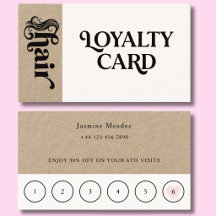 Kraft Organic Hair Stylist Client Loyalty Card 