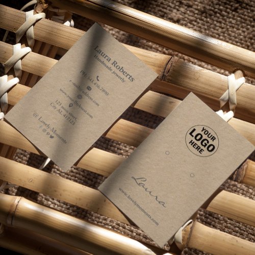 Kraft Paper Add Your Logo Earring Display Business Business Card