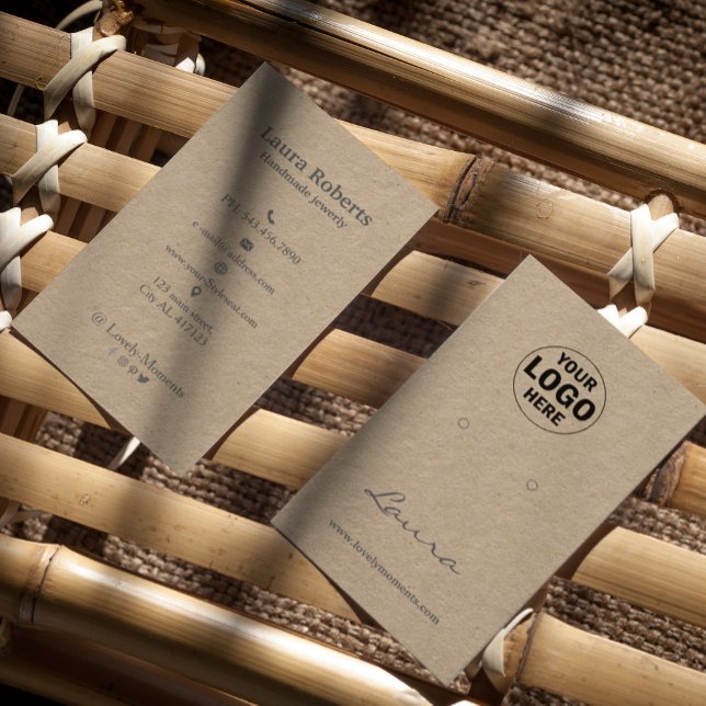 Kraft Paper Add Your Logo Earring Display Business Card (Creator Uploaded)