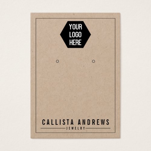 Kraft Paper Add Your Logo Earring Display Card