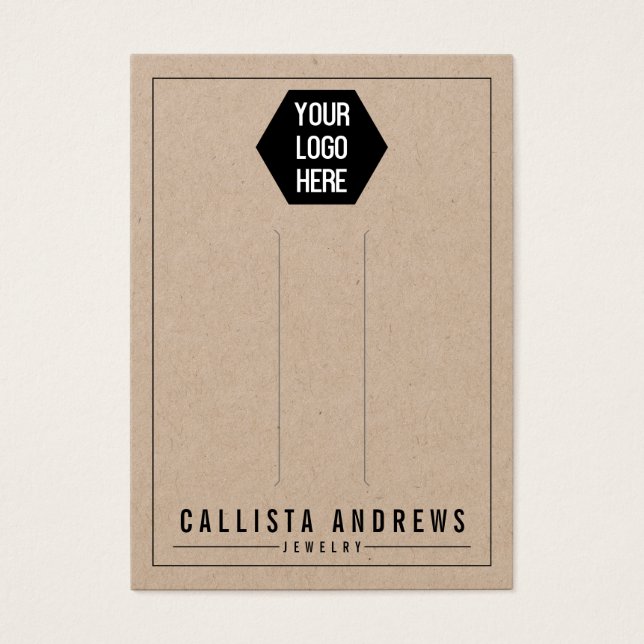 Kraft Paper Add Your Logo Hair Clip Display Card (Front)