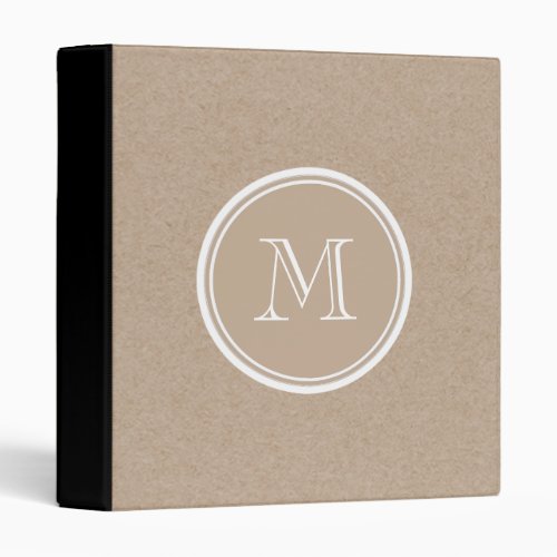 Kraft Paper Background Monogram Binder