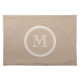 Kraft Paper Background Monogram Placemat