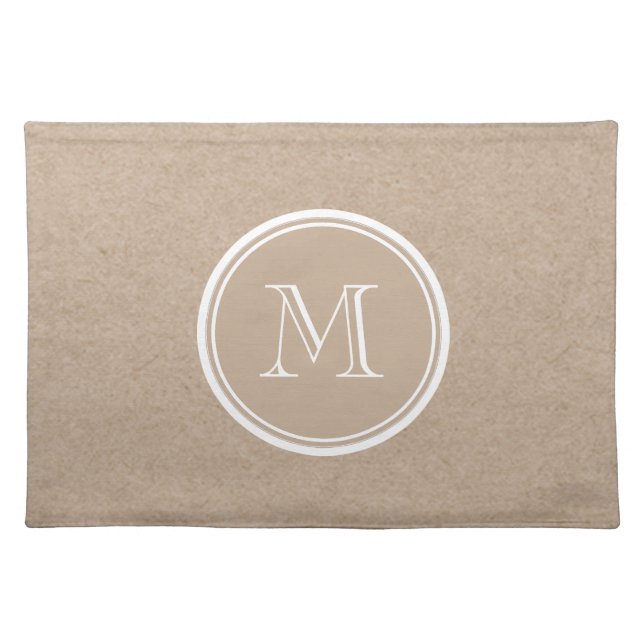 Kraft Paper Background Monogram Placemat (Front)