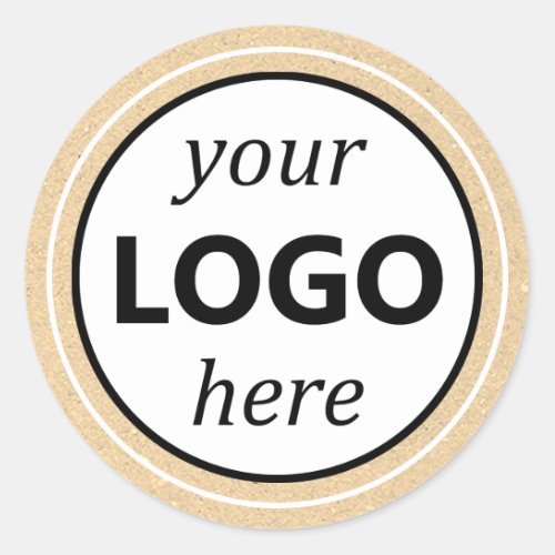Kraft Paper Beige Your Circle Logo Image Sticker