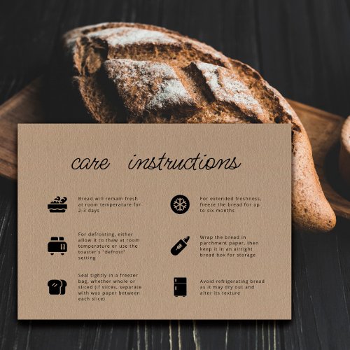 Kraft Paper Bread Care Minim Thank You Card