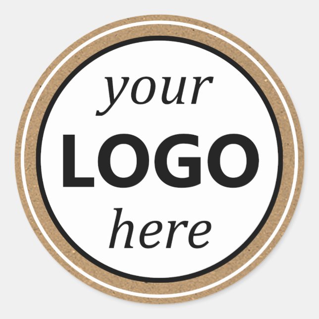Kraft Paper Brown Your Circle Logo Image Sticker (Front)