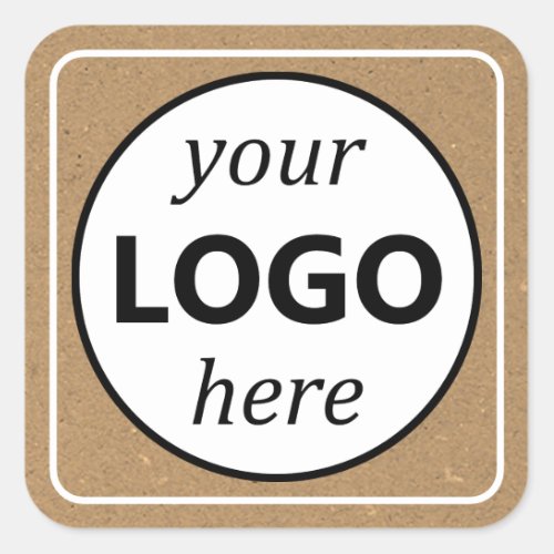 Kraft Paper Brown Your Logo Here Square Sticker