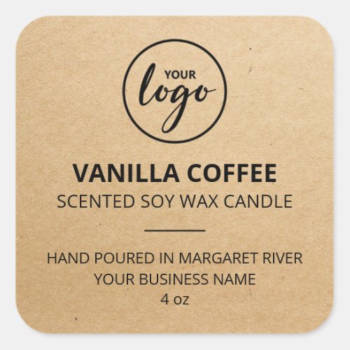 Kraft Paper Candle Logo Labels