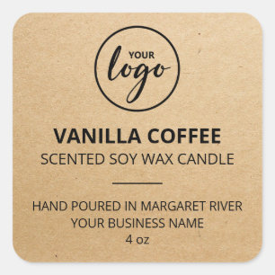 Kraft Paper Candle Logo Labels