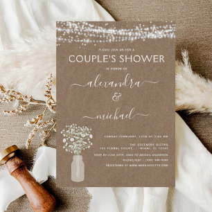 Kraft Paper Couple's Shower Rustic Farmhouse Invitation