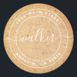 Kraft Paper Create Your Own Round Return Address Classic Round Sticker<br><div class="desc">Create Your Own Round Return Address</div>