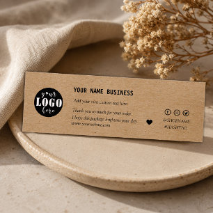 Kraft paper custom logo thank you business card
