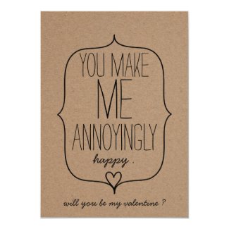 Kraft Paper Cute Heart Funny Valentines Day