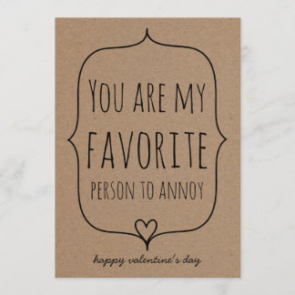 Kraft Paper Cute Heart Funny Valentines Day Holiday Card