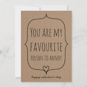 Kraft Paper Cute Heart Funny Valentines Day Holiday Card