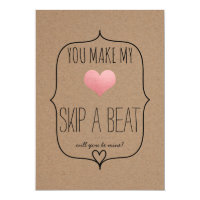 Kraft Paper Cute Heart Romantic Valentines Day Card