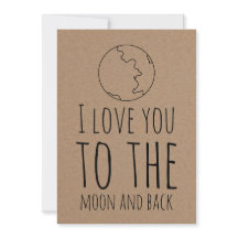 Kraft Paper Cute Moon Funny Valentines Day