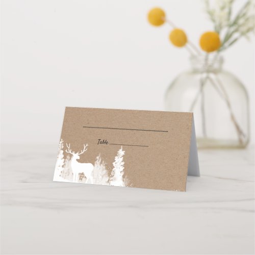 Kraft Paper Deer Christmas Wedding Place Card