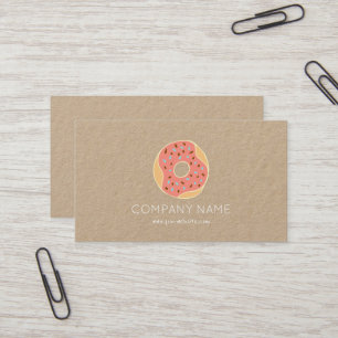 Kraft paper donut bakery sweets cute business card
