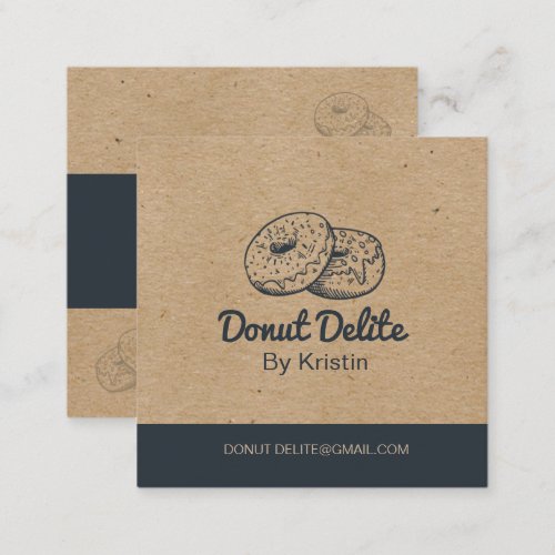 kraft Paper Donut Square Business Card