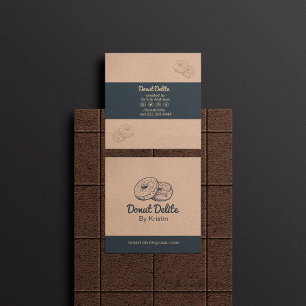 kraft Paper Donut Square Business Card