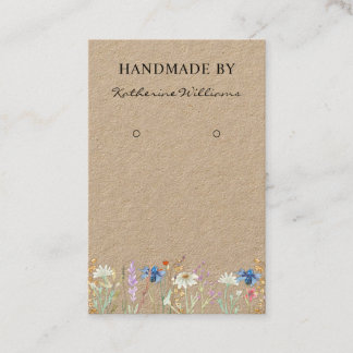 Kraft Paper Earring Display | Wildflower Floral Business Card