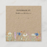 Kraft Paper Earring Display  | Wildflower Floral  Square Business Card at Zazzle