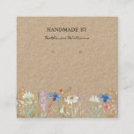 Kraft Paper Earring Display  | Wildflower Floral  Square Business Card