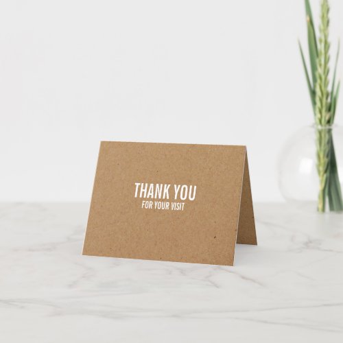 Kraft Paper Effect Customer Thank You Card