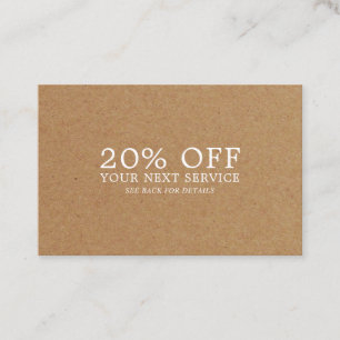 Kraft Paper Effect - Discount Voucher Card