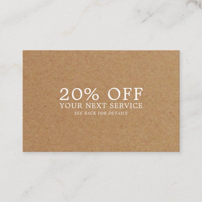 Kraft Paper Effect - Discount Voucher Card (Front)