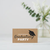 Kraft Paper Effect, Graduation Party Ticket Invite (Standing Front)