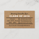 Kraft Paper Effect, Graduation Party Ticket Invite (Back)