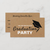 Kraft Paper Effect, Graduation Party Ticket Invite (Front/Back)