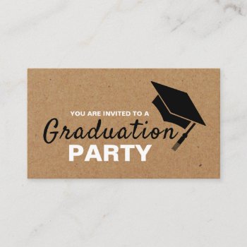 Kraft Paper Effect  Graduation Party Ticket Invite by TheBusinessCardStore at Zazzle