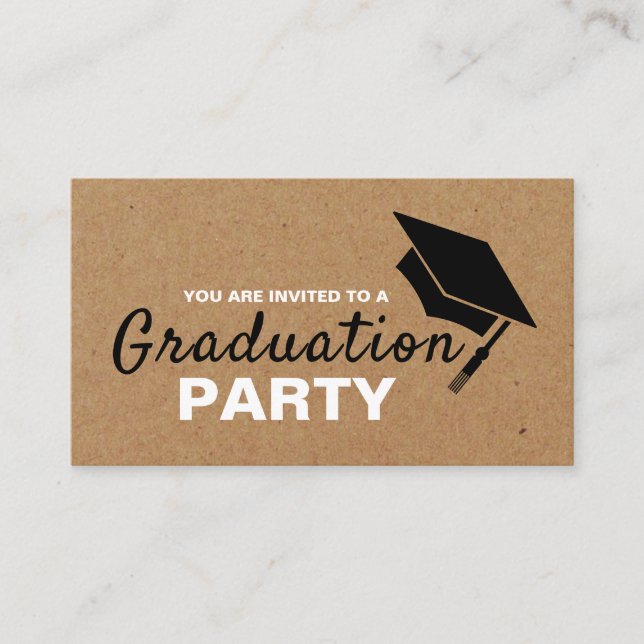 Kraft Paper Effect, Graduation Party Ticket Invite (Front)