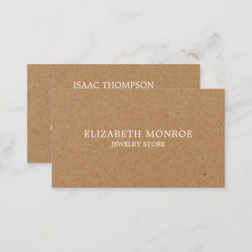 Kraft Paper Effect Jeweler Business Card