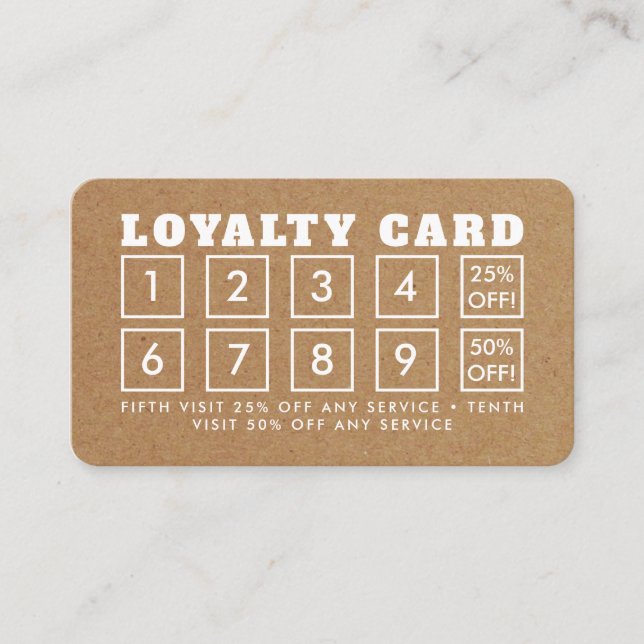 Kraft Paper Effect - Loyalty Card (Front)