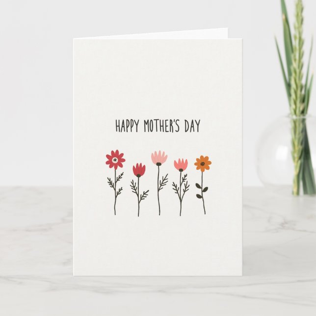 Kraft Paper Floral Greeting Card (Front)
