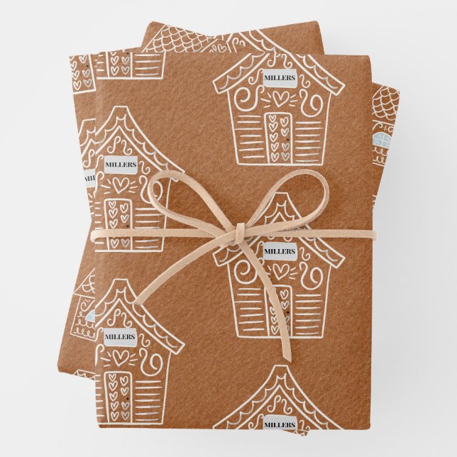 Kraft Paper Gingerbread House Brown Christmas, Zazzle