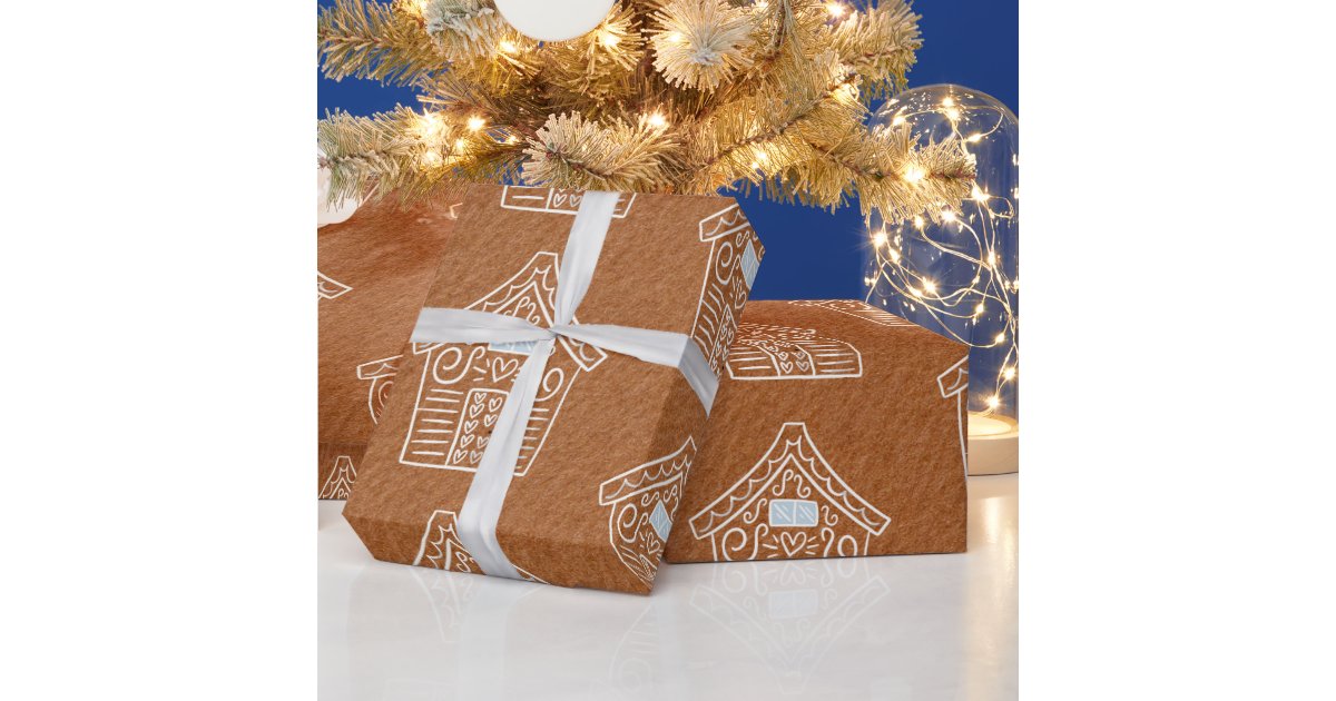 Kraft Paper White GingerBread House Christmas Gift