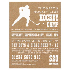 Kraft Paper, Hockey Camp Advertising Flyer