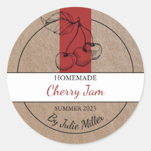 Kraft Paper Homemade Cherry Jam Label
