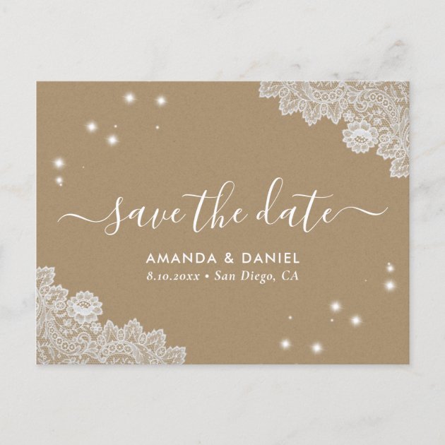 WHITE Wedding Favours Rustic Kraft Recycled Card Mint To Be Save The Date 