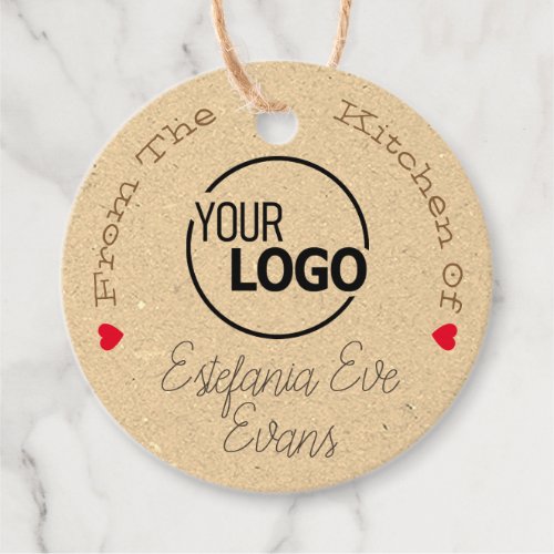 Kraft Paper Logo Signature Template Red Heart Tags