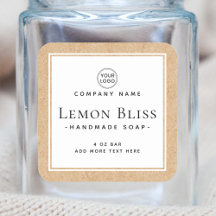 Kraft paper look border white product label