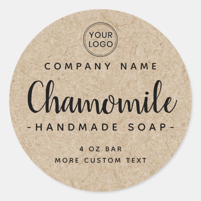 Kraft paper look product label with whimsical font (Front)